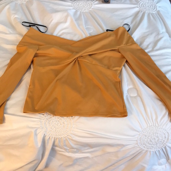 Forever 21 Tops - Mustard long sleeve crop top